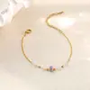Pulseira de Aço Inoxidável Rosa com Concha Estilo Oceano Transfronteiriça Europeia e Americana para Mulheres, Joia de Design de Nicho Estilo Feriado Atacado