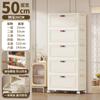 Caja de Almacenamiento Plegable con Tapa Abatible Multicapa Dormitorio Engrosado Montaje Libre Gabinete de Almacenamiento Estante de Almacenamiento con Ruedas