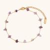 Joyería Transfronteriza Europea y Americana Sencilla para Combinar con Todo Acero Inoxidable Chapado en Oro de 18K Perla de Agua Dulce Grava Natural Cadena Tobillera Hecha a Mano