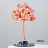 Base de Pedra de Ágata de Cascalho de Cristal Natural Árvore da Fortuna Tecida à Mão Decoração de Mesa para Casa Artesanato Ornamentos
