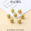 Contas Redondas Vazadas Micro-Incustadas de Cor de Alta Retenção, Banhadas a Ouro Tradicional, Acessórios DIY Tecidos à Mão, Contas Espaçadoras Octogonais, Contas Cilindricas Coloridas