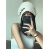 Gorros e Chapéus de Tricô Que Podem Ser Usados no Verão, Chapéus Oversized Que Fazem a Cabeça Parecer Menor, Chapéus Finos com Letras