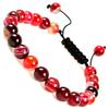 Pulseira Tecida de Cristal Rosa Colorido Pedra Onate Natural Ajustável Pulseira Tecida de Corda com Contas Joia de Pulseira