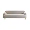 Sofá de Tela Estilo Nórdico, Sencillo y Minimalista para Uso Doméstico, Adecuado para Apartamentos Pequeños y Unidades de Alquiler, Sofá Pequeño de Terciopelo Color Crema Amigable con la Piel con Marco de Madera