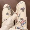 Pantalones de pijama lindos de Crayon Shin-Chan para mujer, terciopelo coral, otoño e invierno, dormitorio estudiantil, casual, franela, pantalones para el hogar