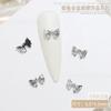 Populares accesorios para uñas de mariposa plateada en línea, metal, aleación tridimensional, lujo ligero, alta gama, venta al por mayor de accesorios para uñas