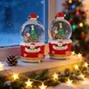 Caixa de música de bola de cristal de Natal com luzes coloridas e neve automática, um item decorativo para vitrines de shoppings, e um presente