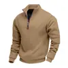 Sudadera deportiva informal de manga larga con media cremallera para hombre, estilo americano, con forro polar grueso, agradable para la piel y cálida, de Amazon transfronterizo