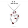 Marea de la mañana atar Rojo de internet con ramas lleno de diamantes collar versátil para mujer temperamento de alta gama tiembla con cadena para el cuello mujer