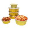 Kabao 2000ml Caja de Almuerzo Redonda de Papel de Aluminio, Caja para Llevar, Vajilla, Pescado a la Parrilla para Barbacoa, Material Ecológico, Caja Bento, Calentable