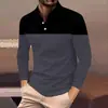 Camisa polo de manga larga transfronteriza, una prenda superior para hombre elegante y lujosa con un tacto de alta gama y un cuello clásico
