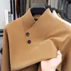 Roupas masculinas mais vendidas no outono e inverno, transfronteiriças: nova base de manga longa masculina de duas peças com forro de fleece, espessa, e moletom moderno e estiloso