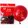 Globos Rojos Brillantes de Granada de 10 pulgadas de una Sola Capa Color Dopamina Chanel para Bodas con Palabras Felices Globos para Decoración de Habitaciones de Boda