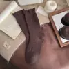 Estilo Popular Nuevo Primavera y Verano Estilo Ballet Color Sólido Encaje Calado Calcetines de Canalé para Mujer Verano Finos Transpirables Calcetines de Media Pantorrilla