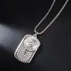 Collar Hip-Hop de Acero de Titanio Europeo y Americano para Hombre Marca de Moda Personalidad Callejera Marca Militar Colgante de Celebridad de Internet Cadena Larga para Suéter Joyería de Aleación