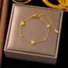 Pulsera de Acero de Titanio Dongguan Transfronteriza, No se Desvanece, Estilo Nuevo, Accesorios Japoneses y Coreanos, Pulsera para Mujer, Oro de 18K, Moderna, Lujo Ligero, Sensación de Alta Gama