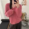 Cárdigan de punto con escote en V calado, con cuentas, lentejuelas y adornos de perlas, colección de otoño para mujer, de corte holgado, chaqueta suéter versátil