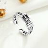 Anillo Abierto de Plata Esterlina S925 Retro Personalizado Cinturón Joyería Elegante Nicho Anillo de Moda Trendy Anillo de Cola para Mujer