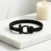 Pulsera de Moda Transfronteriza Europea y Americana Brazalete Tejido para Hombres Cierre de Acero Inoxidable Cuerda Roja de Mano para Pareja Joyería para Estudiantes