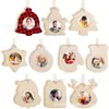 Peças de madeira de Natal inacabadas transfronteiriças, artesanato em madeira, pingentes, decorações de Natal para pintura e grafite infantil