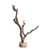 Ornamento de Galho de Madeira Natural com Base, Decoração para Estante e Mesa de Centro de Sala de Estar, Suporte de Madeira Natural Feito à Mão para Joias