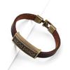Diseño de Moda Joyería Nueva Simple Letra Paz Mundial Pulsera de Cuero Vintage Pulsera Distintiva Europea y Americana