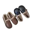 Sapatos Birkenstock femininos planos de calçar rápido com pelo, novo estilo de inverno 2026, populares e quentes, sapatos casuais de algodão para uso ao ar livre