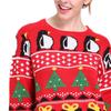 Suéter Jacquard de Natal Europeu e Americano Feminino Cruzamento Outono e Inverno Novo Pulôver Solto Padrão de Floco de Neve Suéter de Tricô