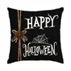 Funda de almohada de Halloween más vendida transfronteriza con estampado de calabaza y fantasma, cojín para sofá, cojín para cabecera, cojín decorativo navideño