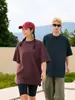 Blockbuster de marca de marea de primavera y verano 240G algodón hielo color sólido cuello redondo manga corta camiseta de hombre coreana simple diaria Joker media manga
