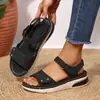 Sandálias de Velcro Plus Size para Comércio Exterior Europeu e Americano, Calçados Casuais de Praia Femininos, Novas Sandálias de Sola Grossa Transfronteiriças de Comércio Exterior 2026