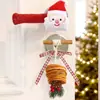 Decoraciones de Navidad, cubiertas de manija de puerta de Santa Claus de dibujos animados, decoraciones para árbol de Navidad, protectores de habitación, campanas de Navidad