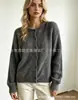Cárdigan de punto redondo suave y acogedor estilo europeo y americano para mujer, nuevo modelo de otoño e invierno, corte holgado, hombros caídos, de un solo pecho, abrigo suéter de color liso
