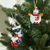 Decoraciones para Árbol de Navidad, Calcetines de Anciano y Muñeco de Nieve, Colgantes Pequeños, Colgantes de Decoración de Escena de Atmósfera Navideña para el Hogar, Transfronterizo