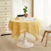 Porta-copos branco para mesa de centro, toalha de mesa quadrada pequena, capa para mesa de cabeceira, toalha de mesa e de jantar redonda de algodão e linho, estilo de luxo leve, atacado transfronteiriço