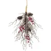 Decoraciones Navideñas de Frutas de Cristal de Hielo Más Vendidas Transfronterizas, Bayas Simuladas, Adornos de Rama de Piña, Colgantes de Puerta con Forma de Gota de Agua con Bayas Rojas y Piñas