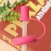 Funda de silicona para pajilla de grado alimenticio transfronteriza, popular en redes sociales, pajilla pequeña con codo, boquilla de silicona a prueba de polvo, cabezal de pajilla, venta al por mayor