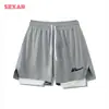 Shorts Estilo Americano por Encima de la Rodilla Hl, Baloncesto para Hombre Entrenamiento Falso Dos Piezas Deportivos Running Fitness Holgados Modernos Pantalones Verano