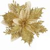Flor de Natal Pó Dourado 14cm Flor Artificial Guirlanda de Videira Acessórios de Decoração para Árvore de Natal Transfronteiriço 2026 Suprimentos de Natal