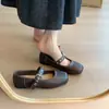 Zapatos Mary Jane de moda para mujer con plataforma interior para aumentar la altura, punta cuadrada de ballet, 2026 otoño, zapatos versátiles de una sola tira, zapatos de boca baja