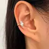 Brinco Ear Cuff Zircônia Gota d'Água Super Brilhante Cruzado Sem Furo Luxo Leve Estilo Frio High-End Nicho Exquisito Clipe de Orelha Brinco