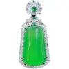 Colgante de Paz de Calcedonia de Hielo de Alta Calidad Jade Verde Colgante de Seguridad Collar Elegante Accesorio para Mujer Colgante de Jade de Hielo de Alta Calidad Collar con Incrustaciones