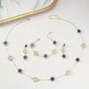 Collar de Trébol de Cuatro Hojas de Doble Cara Transfronterizo Moda de Lujo Ligero Colgante de Flor Dulce y Fresca Cadena para Clavícula Collar Adecuado para Niñas
