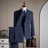 Traje de Negocios Cruzado para Boda de Novio Traje de Hombre Elegante Versátil Moda Delgado Profesional Ropa Formal Traje Elegante