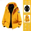 Chaqueta Exterior 3 en 1 para Hombres y Mujeres, Conjunto de Dos Piezas para Otoño e Invierno, Cortavientos, Impermeable, Forro Polar, Chaqueta Cálida para Montañismo