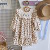 Vestido Dulce de Niña con Mangas Volantes Florales Estilo Francés Colección Primavera 2026 con Bordado Floral Vestido Largo de Princesa para Niños