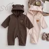 Mameluco con Cierre para Bebé Estilo Otoño e Invierno Ropa Infantil Mameluco de Felpa de Manga Larga para Bebé Lindo Dibujo Animado Mameluco Suave