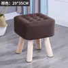 Taburete pequeño Madera maciza Hogar Silla pequeña Tela moderna Taburete de mesa de café Taburete de sofá para adultos Taburete bajo Banco pequeño creativo