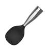 Cuchara para Arrocera Doméstica Antiadherente Cuchara para Servir Arroz Mango de Madera Antideslizante Resistente al Calor Cuchara de Silicona Vertical para Arroz