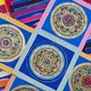 Thangka Pintado a Mano de 20 cm Mandala de la Paz Tíbet Nepal Pintura Decorativa Mantra de Seis Sílabas Sutra del Corazón de Avalokiteshvara Exhibición de Escritorio Colgante de Pared
